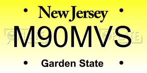 M90MVS New Jersey License Plate