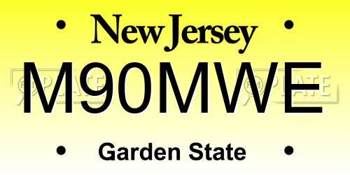 M90MWE New Jersey License Plate