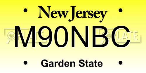 M90NBC New Jersey License Plate