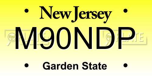 M90NDP New Jersey License Plate