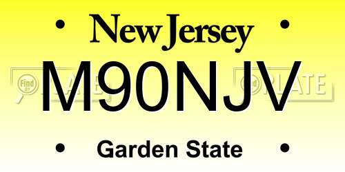 M90NJV New Jersey License Plate