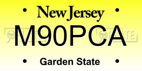 M90PCA New Jersey License Plate