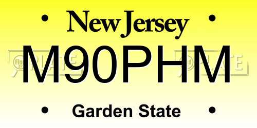 M90PHM New Jersey License Plate