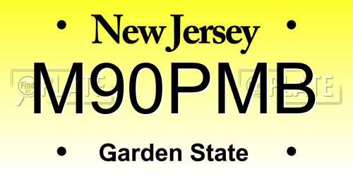 M90PMB New Jersey License Plate