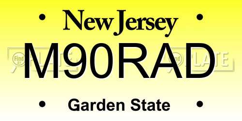 M90RAD New Jersey License Plate