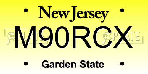 M90RCX New Jersey License Plate