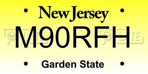 M90RFH New Jersey License Plate