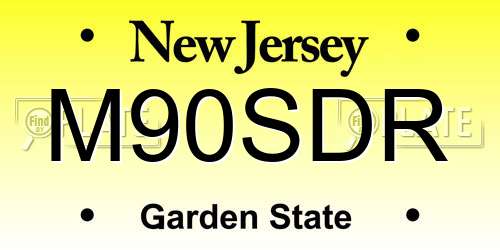 M90SDR New Jersey License Plate