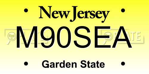 M90SEA New Jersey License Plate