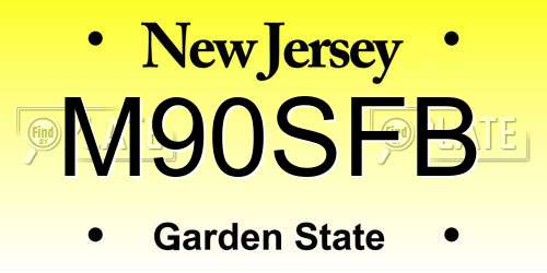 M90SFB New Jersey License Plate