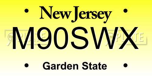 M90SWX New Jersey License Plate