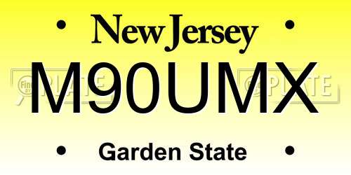 M90UMX New Jersey License Plate