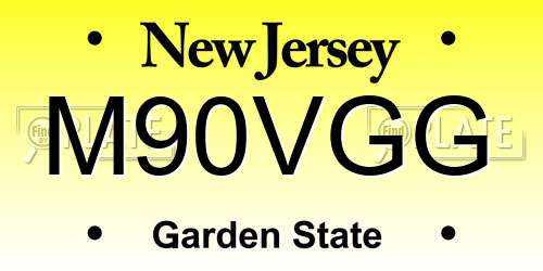 M90VGG New Jersey License Plate