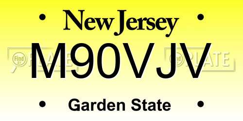 M90VJV New Jersey License Plate