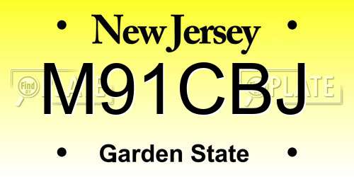 M91CBJ New Jersey License Plate