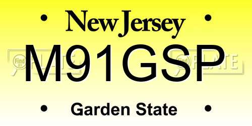 M91GSP New Jersey License Plate