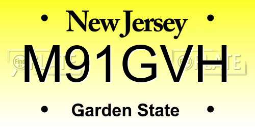 M91GVH New Jersey License Plate