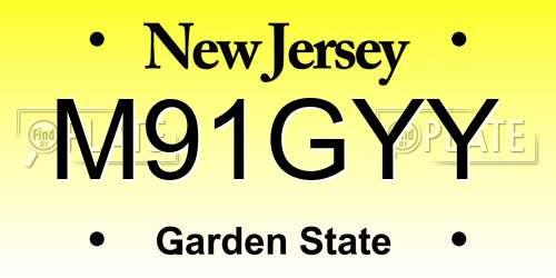 M91GYY New Jersey License Plate
