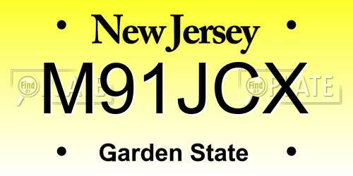 M91JCX New Jersey License Plate