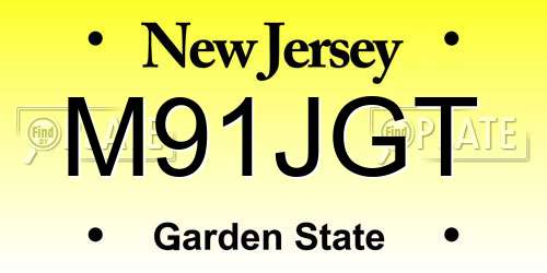 M91JGT New Jersey License Plate