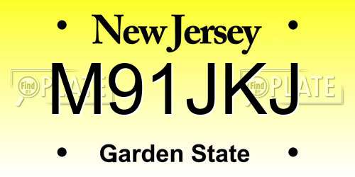 M91JKJ New Jersey License Plate