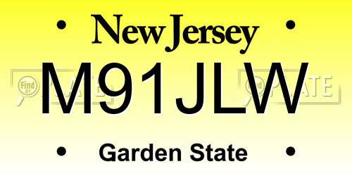 M91JLW New Jersey License Plate