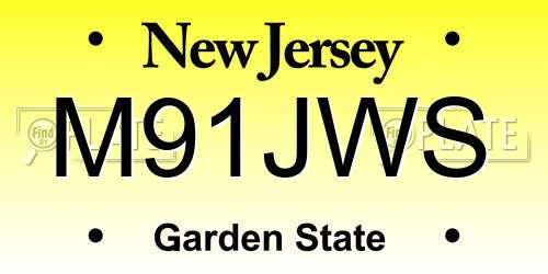 M91JWS New Jersey License Plate