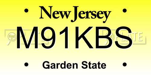 M91KBS New Jersey License Plate