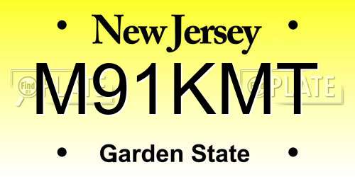 M91KMT New Jersey License Plate