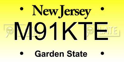 M91KTE New Jersey License Plate