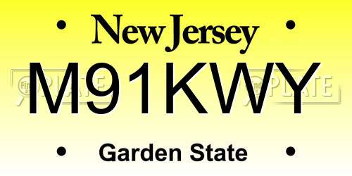 M91KWY New Jersey License Plate