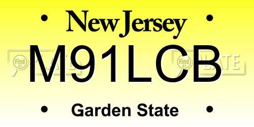 M91LCB New Jersey License Plate