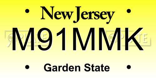 M91MMK New Jersey License Plate