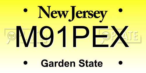 M91PEX New Jersey License Plate