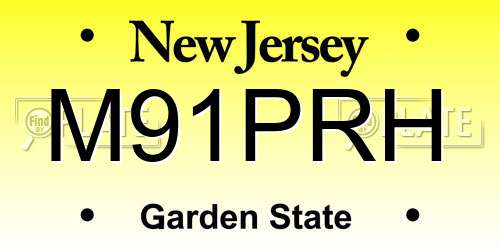 M91PRH New Jersey License Plate