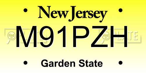 M91PZH New Jersey License Plate