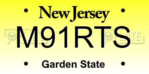 M91RTS New Jersey License Plate