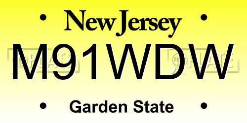 M91WDW New Jersey License Plate
