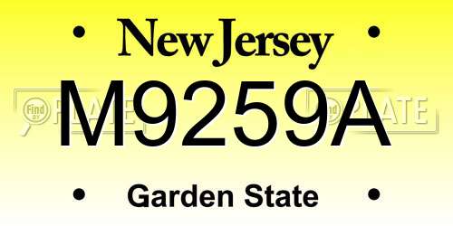 M9259A New Jersey License Plate