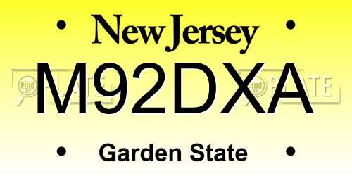 M92DXA New Jersey License Plate