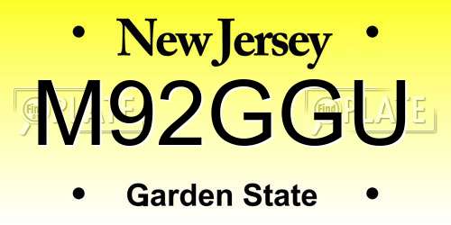 M92GGU New Jersey License Plate
