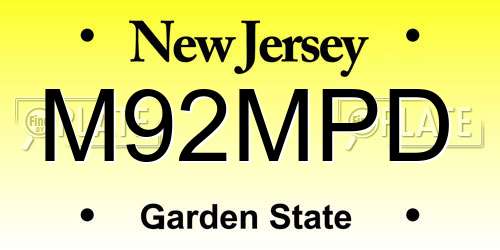 M92MPD New Jersey License Plate