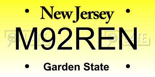 M92REN New Jersey License Plate