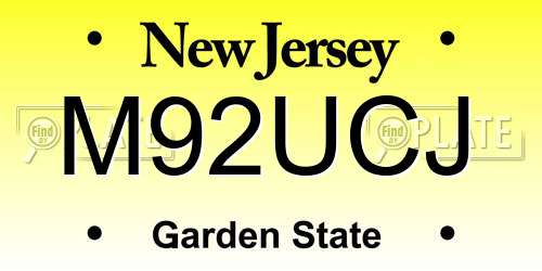 M92UCJ New Jersey License Plate