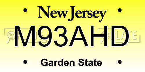M93AHD New Jersey License Plate