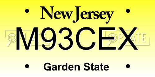 M93CEX New Jersey License Plate