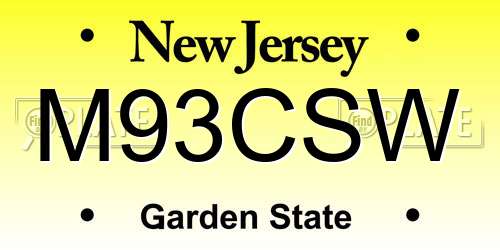 M93CSW New Jersey License Plate