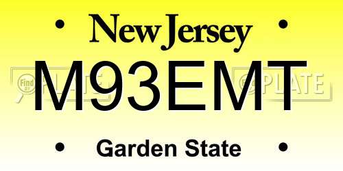 M93EMT New Jersey License Plate