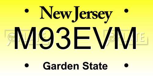 M93EVM New Jersey License Plate