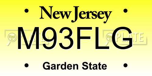 M93FLG New Jersey License Plate